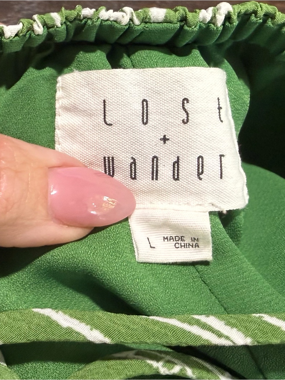 Lost + Wonder Green Tropic Palm Mini Dress Sz L Summer Vacay Resort Beach Party - Picture 11 of 13